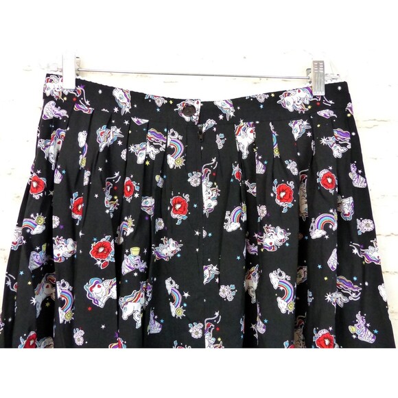 Hell Bunny Skirt Women XL Black Unicorn Rainbow 60s Mod Retro Kidcore Kawaii NWT - Picture 11 of 15